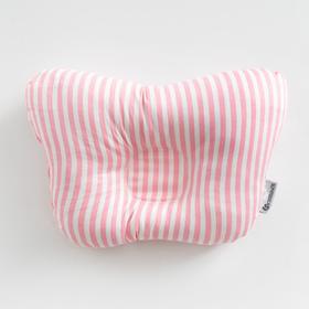 Подушка анатомическая Крошка Я «Розовые полоски», 26х22 см, 100% хлопок, сатин Ош