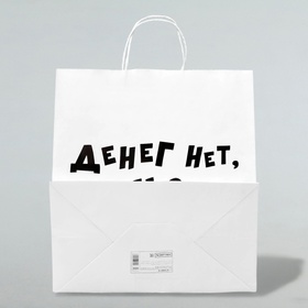 

Пакет подарочный «Денег нет, но вы держите», 31 х 19,5 х 34 см
