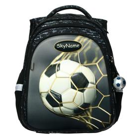 

Рюкзак школьный эргоном.спинка SkyName R2 38*29*19 мал "Мяч"+ брелок мячик, бел/чер/жел/сер