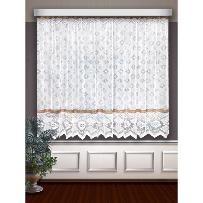 

Тюль, размер 300 х 245 см, цвет белый/коричневый