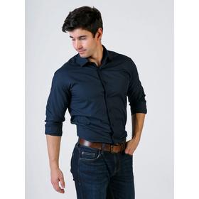 Рубашка мужская, рост 182-186, размер 44, цвет тёмно-синий Ош