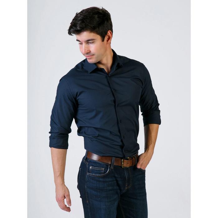 Рубашка мужская, рост 182-186, размер 44, цвет тёмно-синий