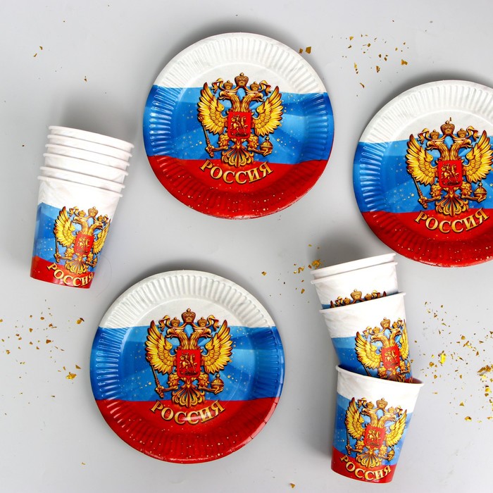 

Набор бумажной посуды «Россия», герб