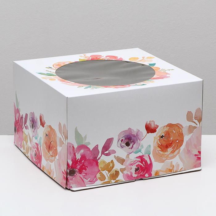 

Кондитерская упаковка с окном, "Цветы", 30 х 30 х 19 см