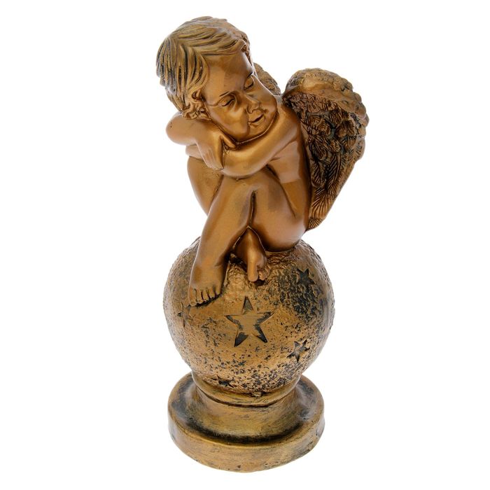 Статуэтка «Ангел на шаре», цвет бронзовый, 17 × 17 × 40 см