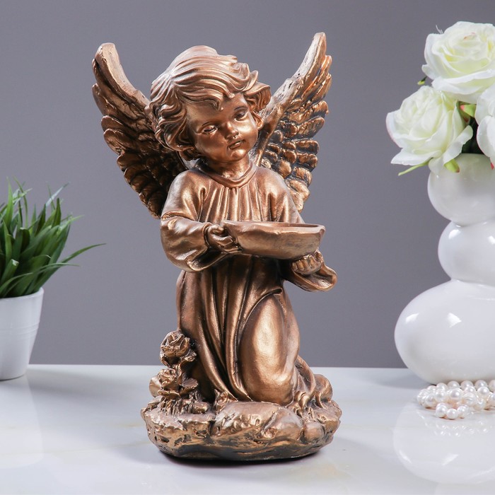 Статуэтка "Ангел с чашей" бронза 20 × 20 × 35 см, МИКС