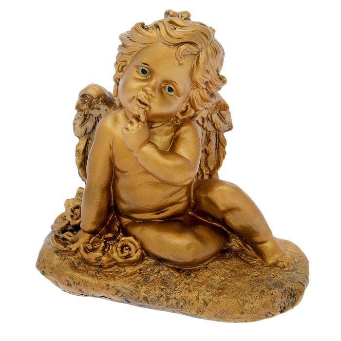 Статуэтка «Ангел на полянке», цвет бронзовый, 19 × 26 × 26 см