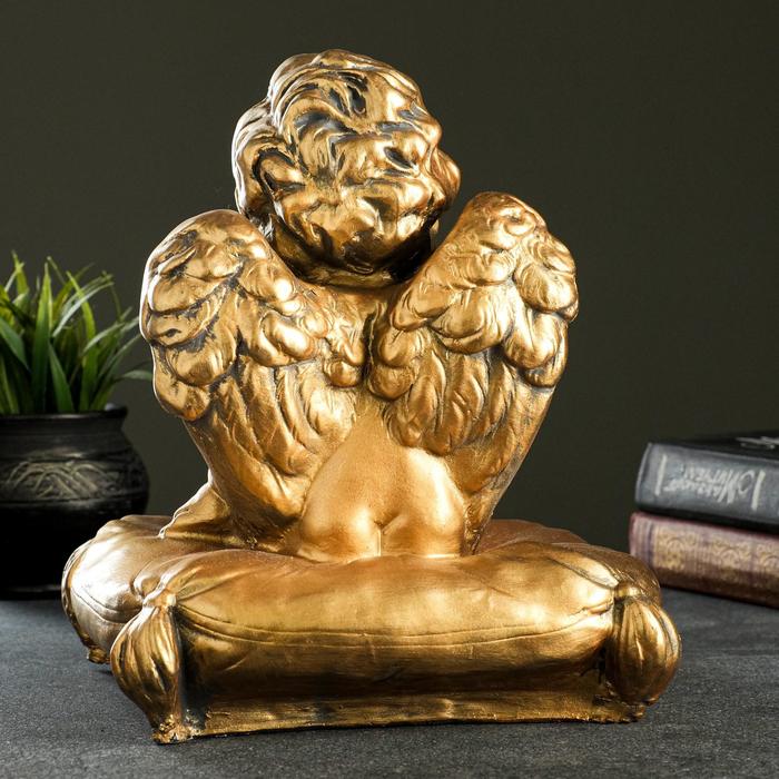 Статуэтка "Ангел на подушке посылает поцелуй" бронза, микс