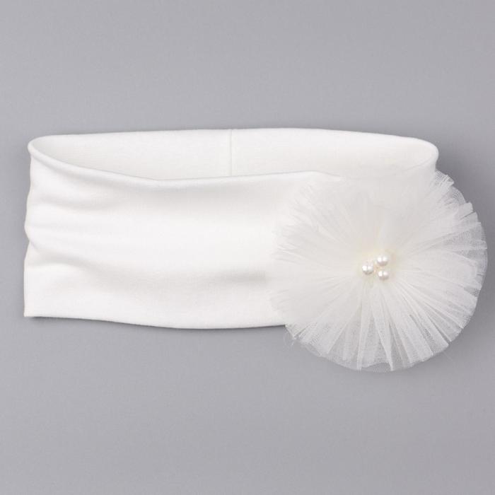 фото Повязка для девочки, цвет белый, размер 47-50 см (1,5-3 года) русбубон