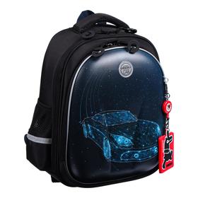 

Рюкзак каркасный Grizzly, 36 х 28 х 20 см, 3D картинка "Авто", синий/чёрный