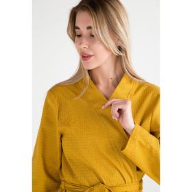 

Халат вафельный женский удлин Экономь и Я р-р 46-48, цв. горчичный, 100%хл, 200г/м2