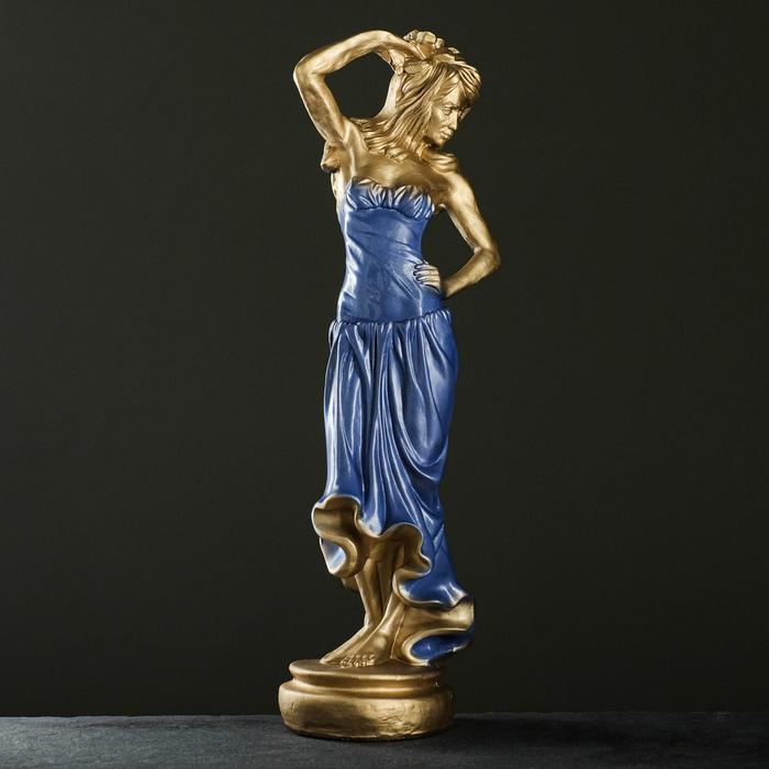 Статуэтка "Девушка с розой" бронза, цвет платья МИКС