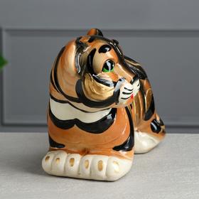 

Копилка "Тигр цезарь", глазурь, керамика, 22 см