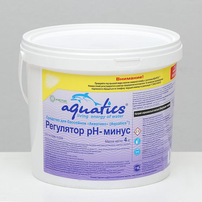 Регулятор pH Aquatics минус гранулы 4 кг 1329₽
