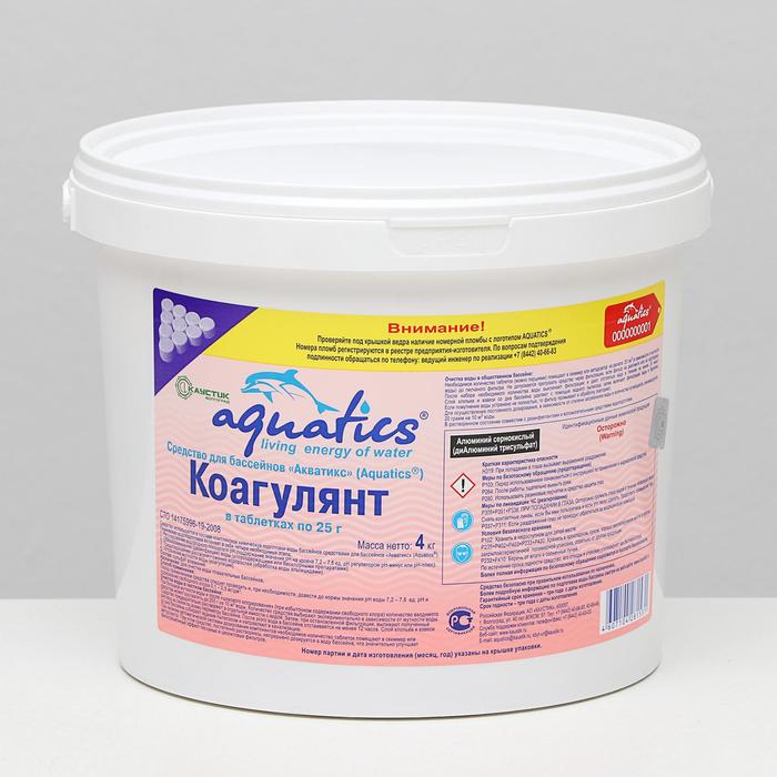 Коагулянт Aquatics в таблетках 25 г 4 кг 2983₽