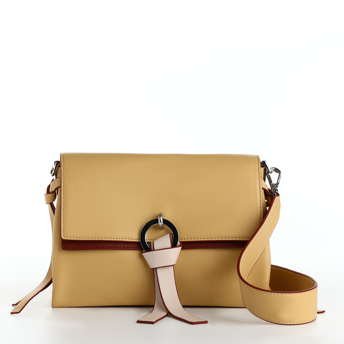 Сумка-мессенджер на клапане, наружный карман, цвет жёлтый сумка мессенджер на клапане наружный карман регулируемый ремень цвет коричневый