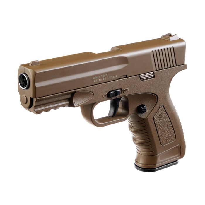 Пистолет страйкбольный Galaxy Glock 19, песочный, 6 мм