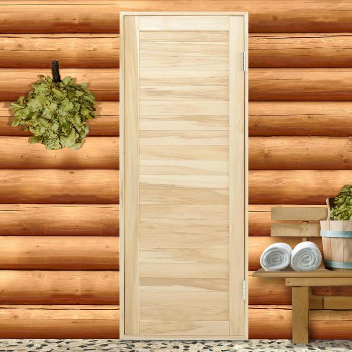 Дверь для бани из шпунтованной доски, Эконом, 180х70 см