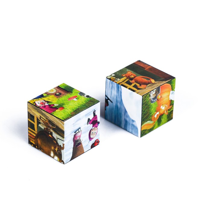 Кубики "Маша и Медведь", 12 штук