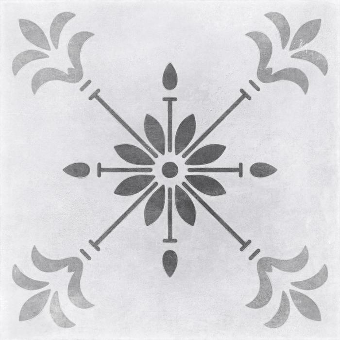 цена Керамогранит Motley пэчворк цветы серый 29,8x29,8 (в упаковке 1,06 кв.м)