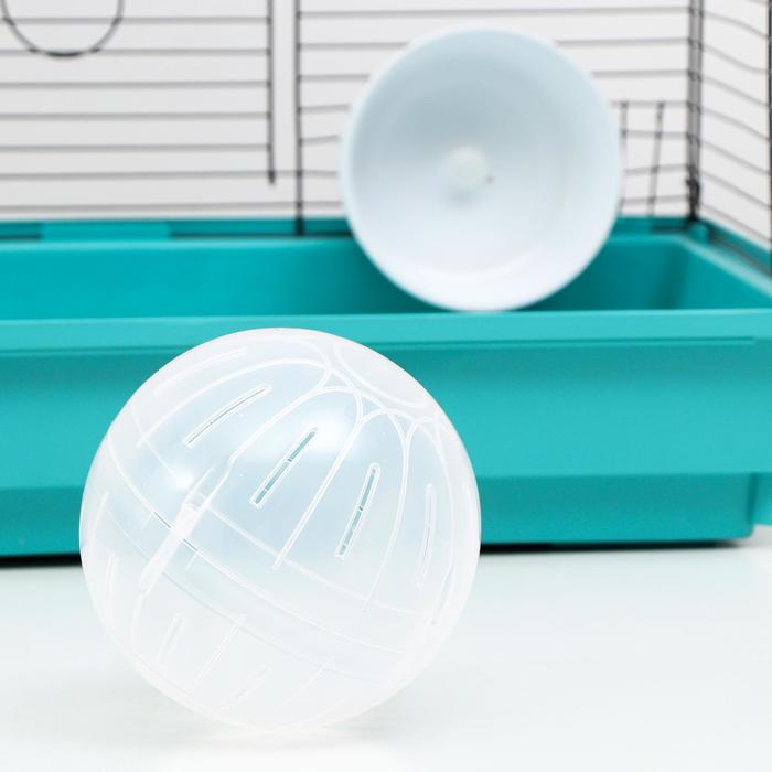 Набор для грызунов, шар прозрачный 14 см + колесо полузакрытое белое 13.5 см