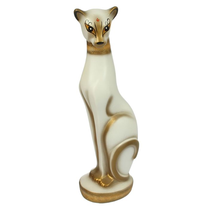 Сувенир "Сидящая Багира" большая, белая, поддувка, микс