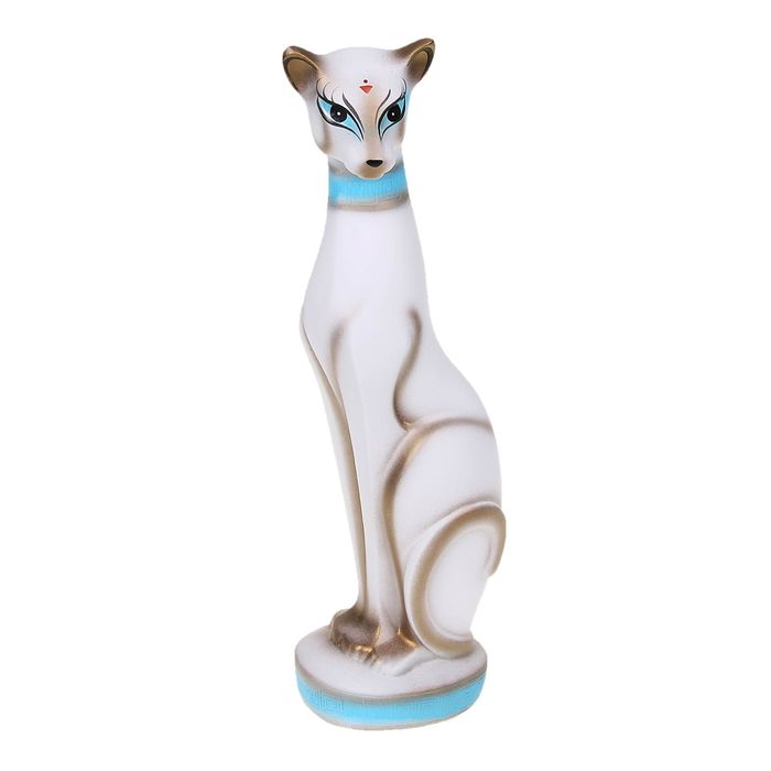 Сувенир "Сидящая Багира" большая, белая, поддувка, микс