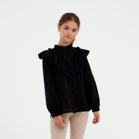Рубашка для девочки MINAKU: Cotton collection, цвет чёрный, рост 110 см Ош