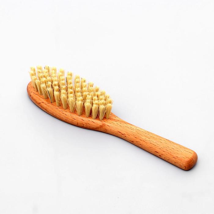 

Щётка с натуральной щетиной для шерсти кошек, 19x4x1,2 см, белая