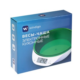 Весы кухонные Windigo LVKB-501, электронные, до 5 кг, чаша 1.3 л, зелёные от Сима-ленд