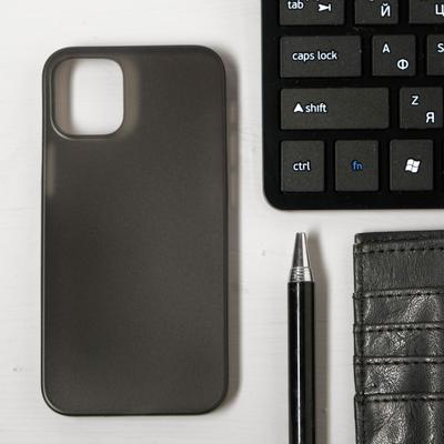 Чехол LuazON для телефона iPhone 12 mini, пластиковый, тонкий, прозрачный черный