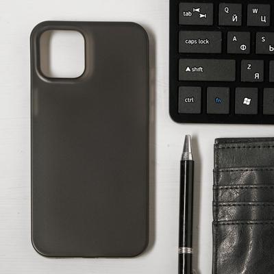 Чехол LuazON для телефона iPhone 12 Pro Max, пластиковый, тонкий, прозрачный черный