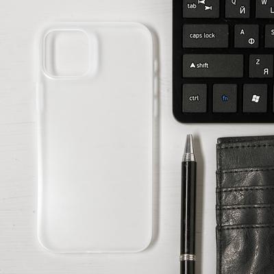 Чехол LuazON для телефона iPhone 12/12 Pro, пластиковый, тонкий, прозрачный белый - Фото 1