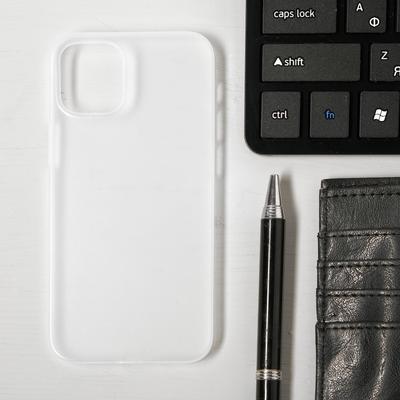 Чехол LuazON для телефона iPhone 12 mini, пластиковый, тонкий, прозрачный белый