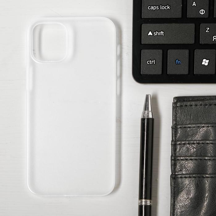 фото Чехол luazon для телефона iphone 12 mini, пластиковый, тонкий, прозрачный белый luazon home