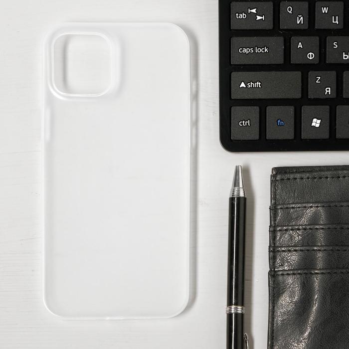 фото Чехол luazon для телефона iphone 12 pro max, пластиковый, тонкий, прозрачный белый luazon home