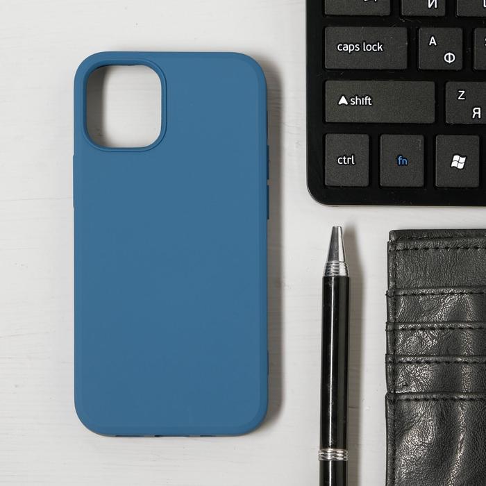 фото Чехол luazon для телефона iphone 12 mini, soft-touch силикон, синий luazon home