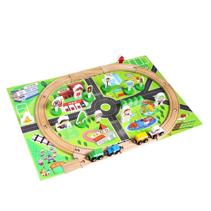 Деревянная игрушка «Железная дорога», 36 деталей, 37 × 19 × 5.5 см