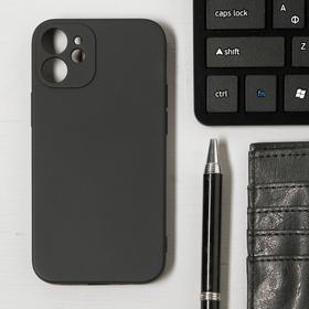 Чехол LuazON для телефона iPhone 12 mini, Soft-touch силикон, черный Ош