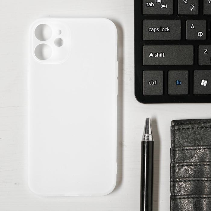 фото Чехол luazon для телефона iphone 12 mini, soft-touch силикон, прозрачный белый luazon home