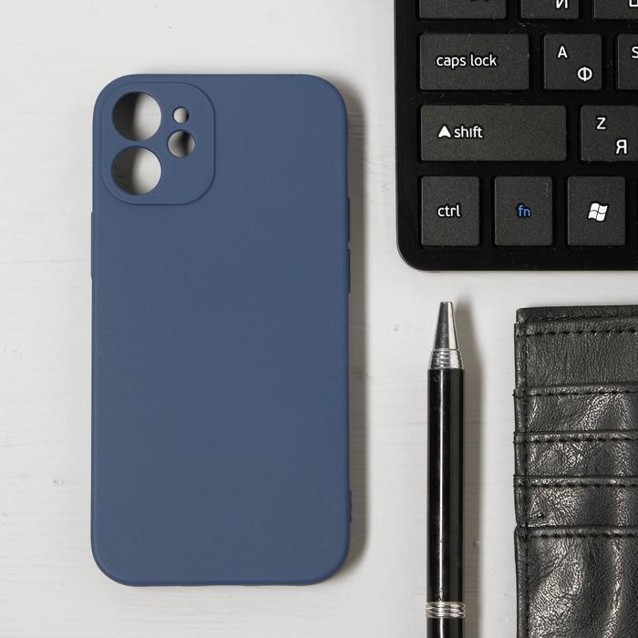 фото Чехол luazon для телефона iphone 12 mini, soft-touch силикон, глубокий синий luazon home