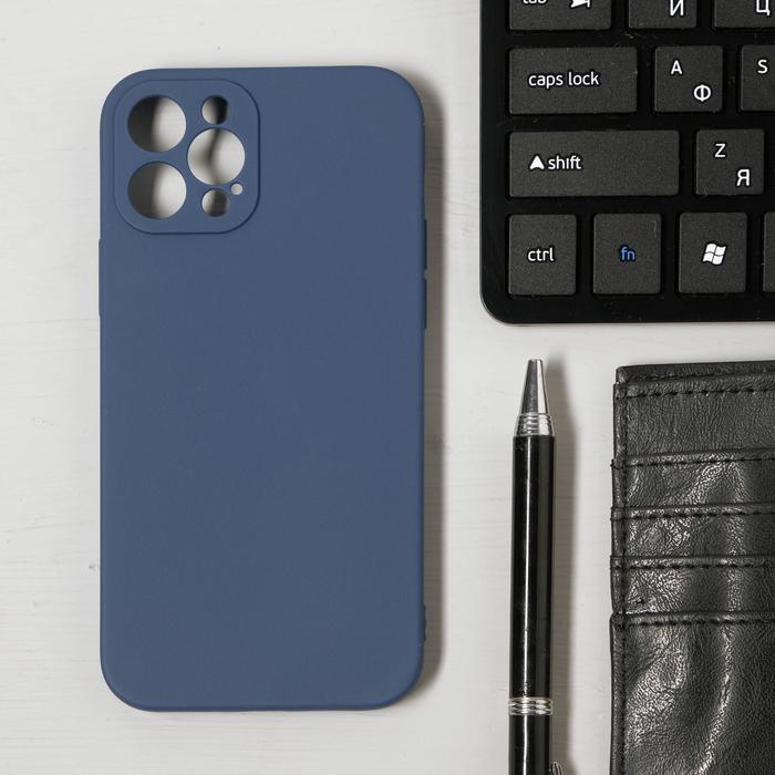 фото Чехол luazon для телефона iphone 12 pro, soft-touch силикон, глубокий синий luazon home