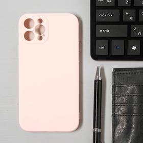 Чехол LuazON для телефона iPhone 12 Pro, Soft-touch силикон, розовый Ош