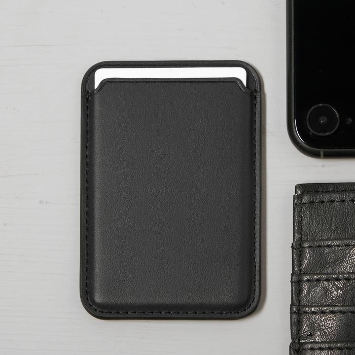 фото Кожаный чехол-бумажник luazon, поддержка magsafe для iphone 12/pro/mini/pro max, черный luazon home
