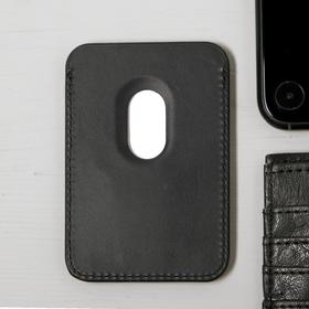 

Кожаный чехол-бумажник LuazON, поддержка MagSafe для iPhone 12/13/Pro/mini/Pro Max, черный