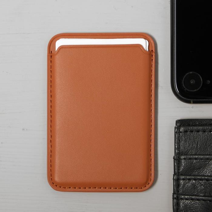 фото Кожаный чехол-бумажник luazon, поддержка magsafe для iphone 12/pro/mini/pro max, коричневый luazon home