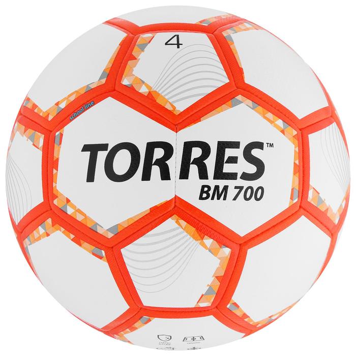 Мяч футбольный TORRES BM 700, PU, гибридная сшивка, 32 панели, р. 4 цена и фото