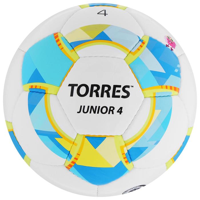 Мяч футбольный TORRES Junior-4, PU, ручная сшивка, 32 панели, р. 4 мяч футзальный torres futsal resist pu полугибридная сшивка 24 панели размер 4