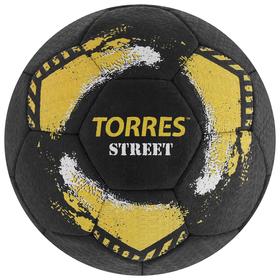 Мяч футбольный TORRES Street, размер 5, 32 панели, резина, 4 подкладочных слоя, ручная сшивка, цвет чёрный/жёлтый