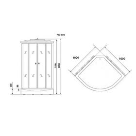 

Душевая кабина NG-702-01N, 100х100х220 см, поддон 16 см, полосатое стекло
